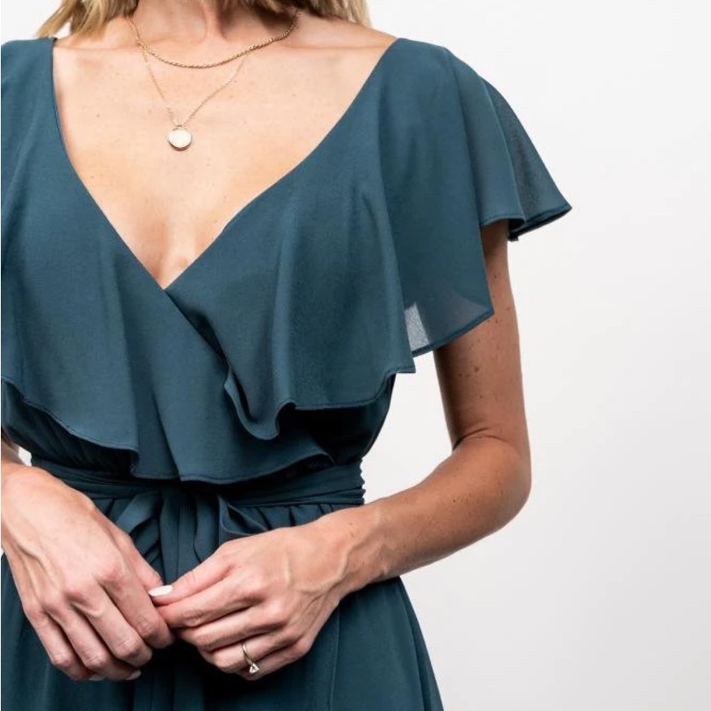 Katya Ruffle Maxi Dress dusty Topaz